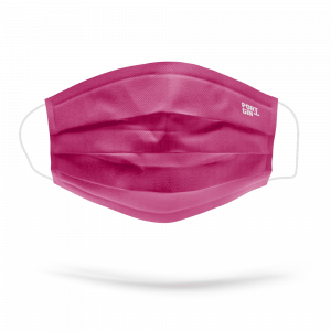 Frontale Seite Portgin Mund-Nasen-Maske "Netzanker", magenta gefärbte Maske mit Anker Muster